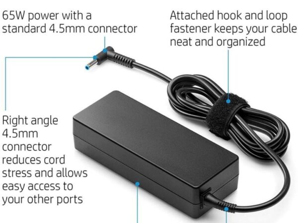 Hp 65W blue Pin Laptop Charger ( refurbished) - Image 3
